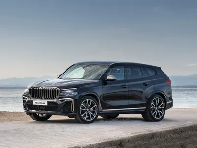 Фотография BMW X8 с эффектом зеркальности