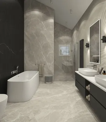 Фото матовой плитки в ванной комнате в Full HD