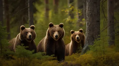 Магия встречи: медведь наблюдает за фотографом