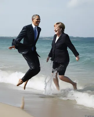 Меркель пляж  фото
