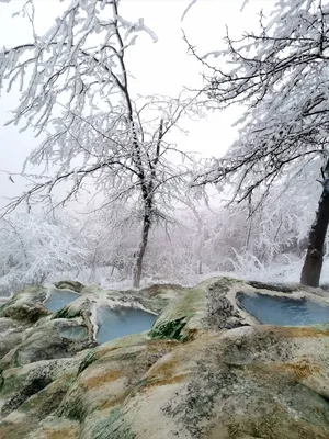 Зимний эстетический взгляд: Минеральные воды на фото
