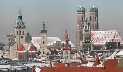 Зимняя архитектура Мюнхена: Фотографии для загрузки