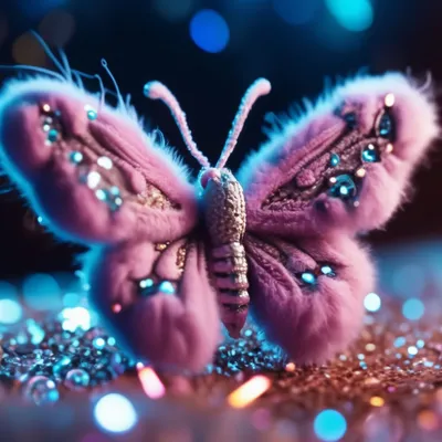 Изумительная мохнатая бабочка на графическом изображении