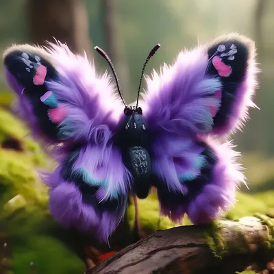 Фантастическая мохнатая бабочка на фото с уникальными деталями