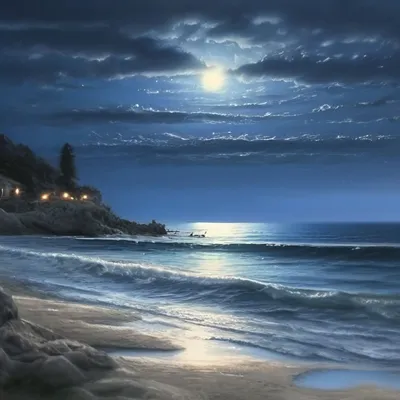Загадочное зрелище ночного моря: воплощение фотографического искусства