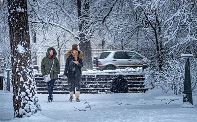 Фон снега: Заснеженные улицы и площади