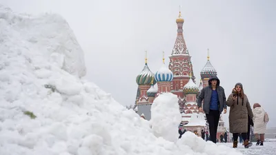 Фото на ios: Снежные скульптуры в парке Горького