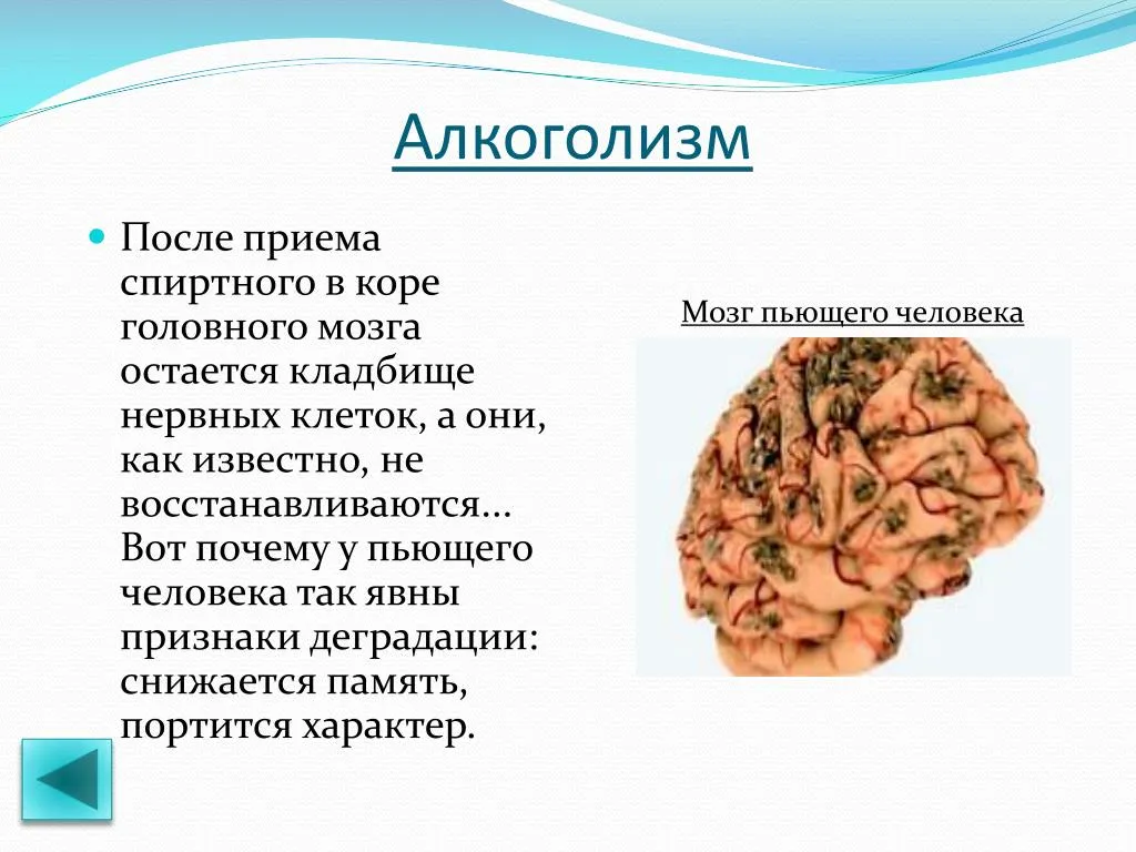 Мозг человека алкоголика. Мозг здорового и пьющего человека. Головной мозг пьющего человека.