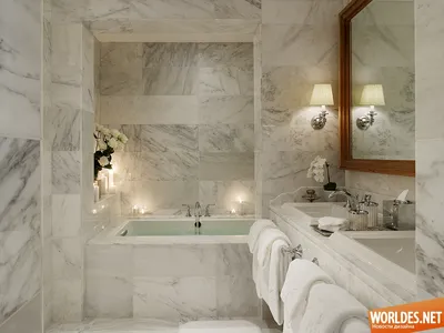 Фото Мраморная ванная комната - уютная атмосфера ванной