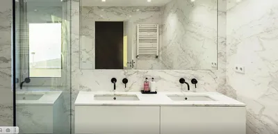 Фото Мраморная ванная комната - функциональный дизайн ванной