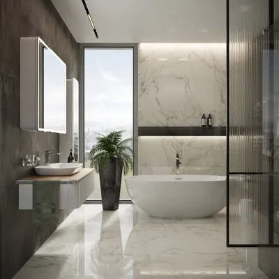Фото Мраморная ванная комната - HD изображение для скачивания
