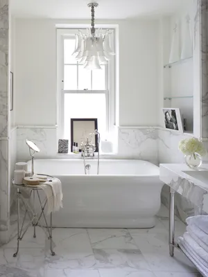 Фото Мраморная ванная комната - роскошные материалы для ванной
