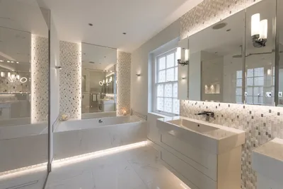 Фото Мраморная ванная комната - интересные детали ванной комнаты