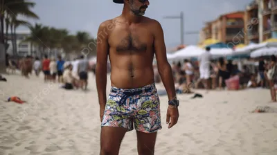 Фото пляжа с мужчиной в Full HD качестве