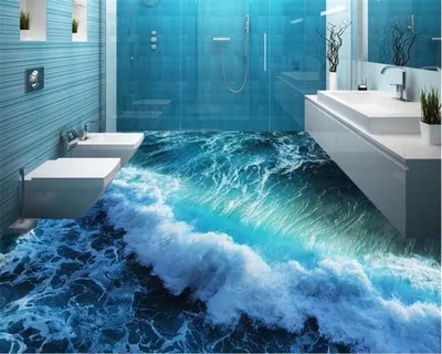 Эксклюзивные фотографии наливного пола в ванной