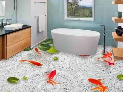Наливной пол в ванной фотографии