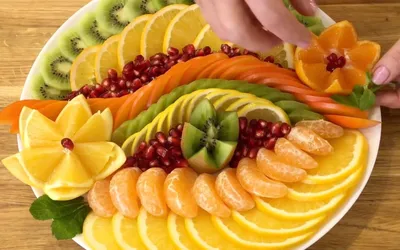 Украшение праздничного стола фоткой фруктовой нарезки