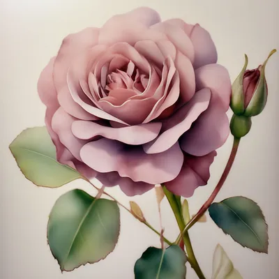 Красивая нарисованная роза в разных форматах и размерах