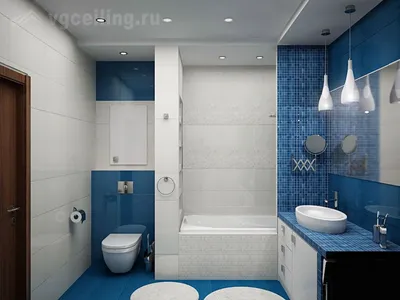 Дизайн ванной с натяжными потолками: фото-галерея