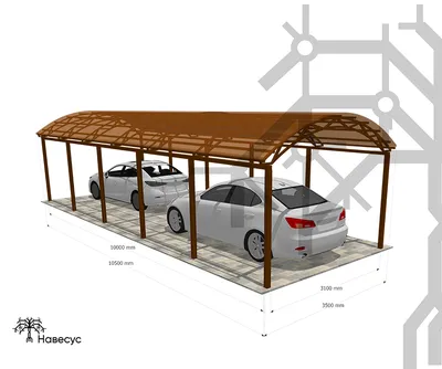 Фотография навеса на 2 машины (webp)
