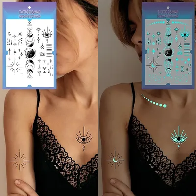 Удивительные неоновые тату на фотографиях