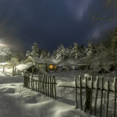 Зимняя ночь в пикселях: Изображения для любых устройств