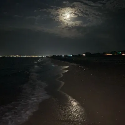 Фото ночного пляжа для использования на Instagram