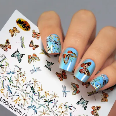 Картинка ногтей с бабочками для скачивания