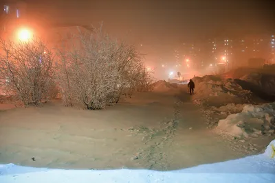 Уникальные зимние сцены в Норильске