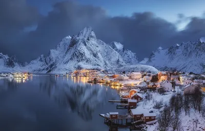 Зимний район: Красивые фото зимних фьордов с выбором размера