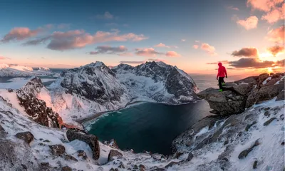 Зимний рай: Фьорды Норвегии в формате JPG для скачивания