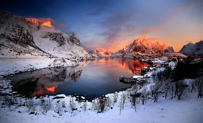 Картина морозного волшебства: Норвежские фьорды зимой