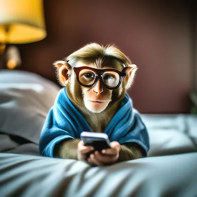 Full HD Фотк обезьяны с телефоном: Скачать бесплатно