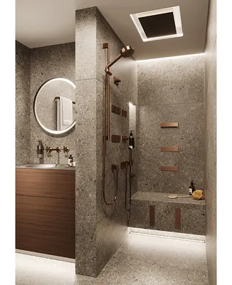 Фото ванной комнаты с эргономичным расположением