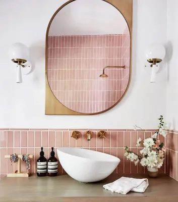 Идеи дизайна ванной комнаты с однотонной плиткой
