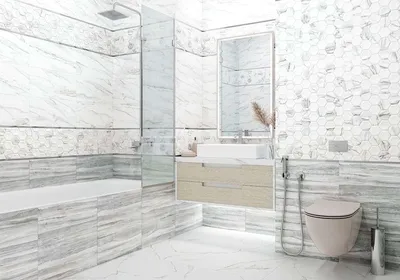 Элегантные ванные комнаты: однотонная плитка на фото