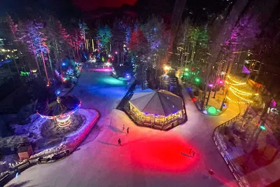 Снежные сцены в Охта парке: Фотографии в высоком разрешении