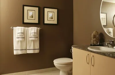 Вдохновение для дизайна ванной комнаты с окрашенными стенами