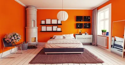 Фотографии, переносящие в оранжевое волшебство спальни