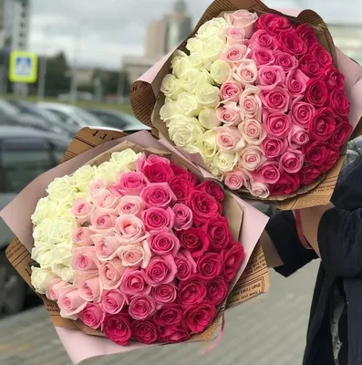 Фото оригинальных букетов из роз в разных размерах и форматах