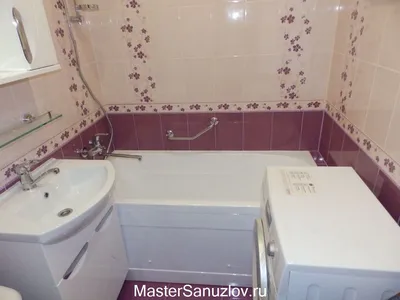 Фото отделки маленькой ванной комнаты плиткой в HD качестве