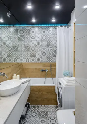 Фото отделки маленькой ванной комнаты плиткой с использованием мозаики