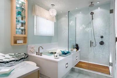 Варианты дизайна маленькой ванной комнаты с использованием разных видов плитки (фото)