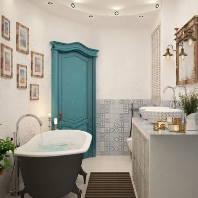 Фото ванной комнаты с кафельной отделкой и удобной мебелью