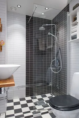 Фото отделки ванной комнаты с душевой кабиной в формате 4K