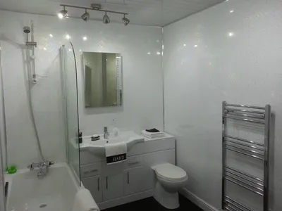 Фото отделки ванной панелями в лофт стиле