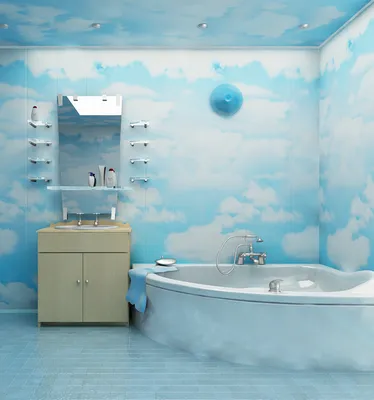 Фото отделки ванной панелями с использованием стекла
