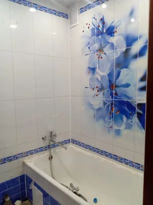 Фото отделки ванной панелями с использованием камня