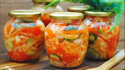 Овощные салаты на зиму: Выберите фото по своему вкусу и формату