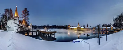 Зимние кадры озера Хевиз: различные размеры изображений